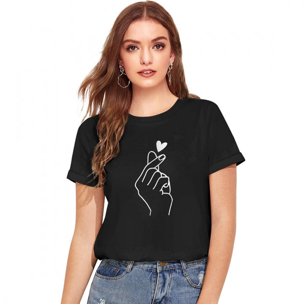 Generic Women's Cotton Western Wear T-Shirt (Black)