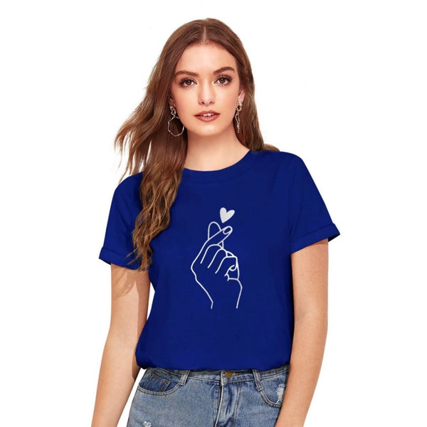 Generic Women's Cotton Western Wear T-Shirt (Royal Blue)