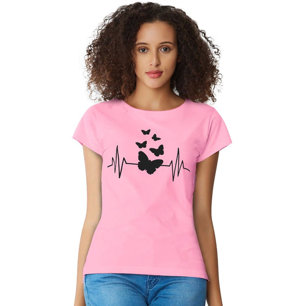 Generic Women's Cotton Western Wear T Shirt (Pink)