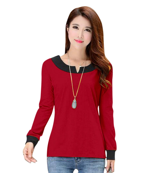 Generic Women's Western Wear Hosiery T Shirts (Red)