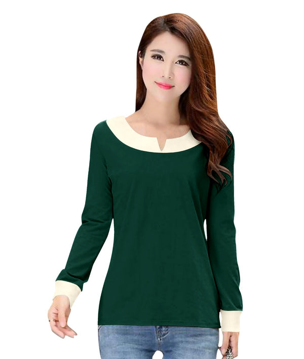 Generic Women's Western Wear Hosiery T Shirts (Green)