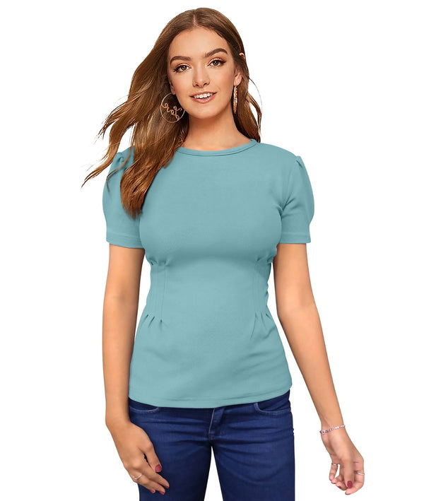 Generic Women's Western Wear Hosiery T Shirts (Pista)