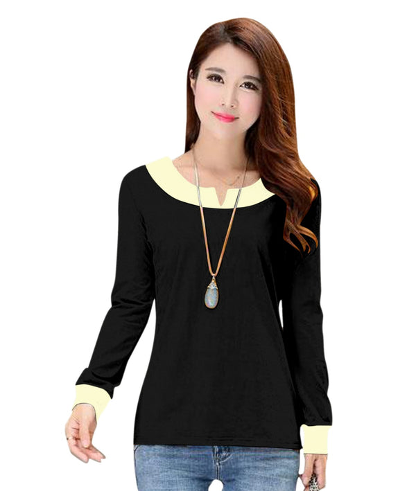 Generic Women's Western Wear Hosiery T Shirts (Black)